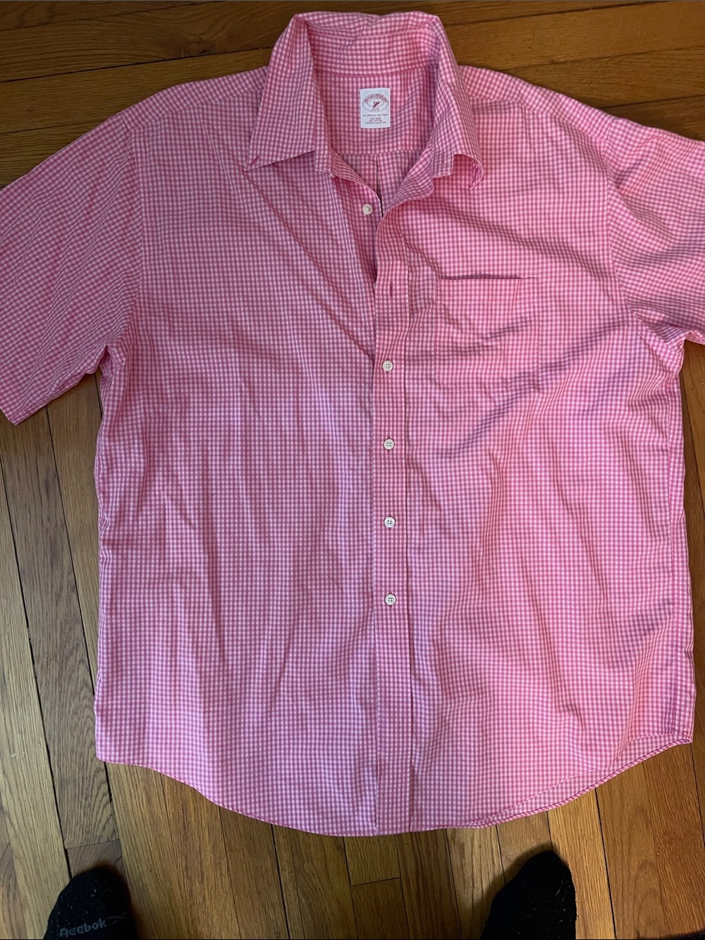Brooks Brothers Pink Gingham Short-Sleeve Button-Down Shirt